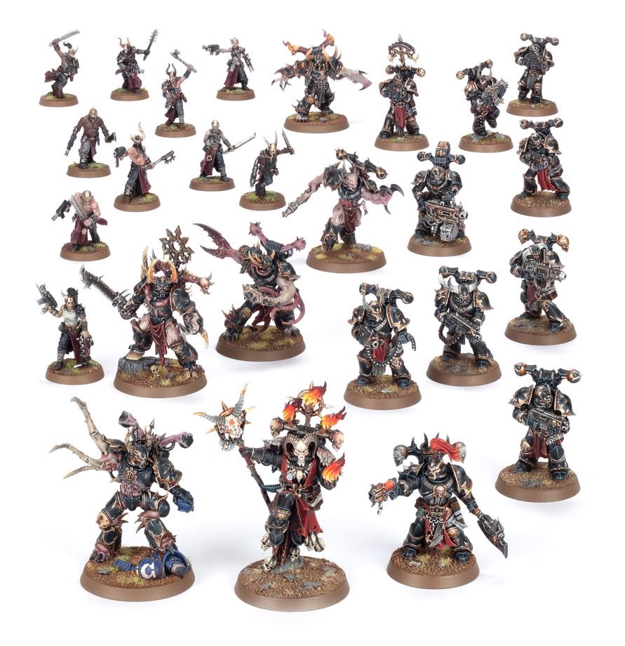 Warhammer 40K Combat Patrol Chaos Space Marines Army Box Set – 26 Multipart Miniatures Including Master of Possession, Possessed, Chaos Marines & Cultists – Warhammer 40,000 Miniatures