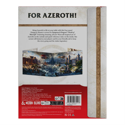 Dungeons & Dragons World of Warcraft Dungeon Master's Screen, DM Screen with Azeroth Artwork, Quick-Reference Rules, Encounters, Faction Renown & Combat Information, Tabletop RPG Accessory (PREORDER - Release Date November 17, 2026)