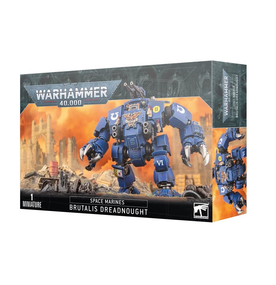 Warhammer 40K Space Marines Brutalis Dreadnought Kit – Melee Combat Walker Miniature, Highly Customisable Plastic Model, 131 Pieces, Citadel 90mm Base