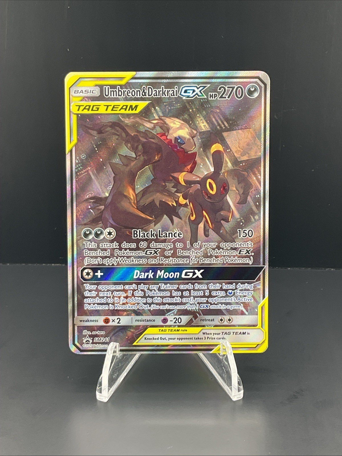 Pokémon TCG Umbreon & Darkrai GX SM241 SM Promo Holo LP