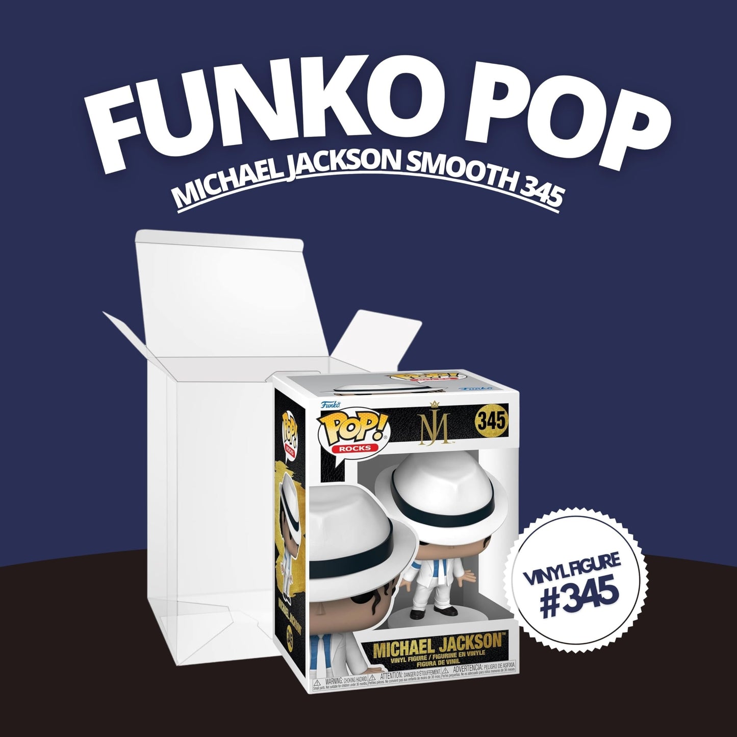 Michael Jackson Funko Pop! MJ - Approx. 3 3/4" Collectible Vinyl Figure #345 with Display Box Protector Case