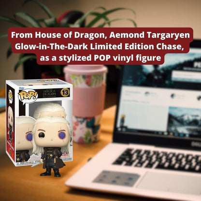 Aemond Targaryen Funko Pop! House of The Dragon - Glow Chase Limited Edition Vinyl Figure #13 with Display Box Protector Case