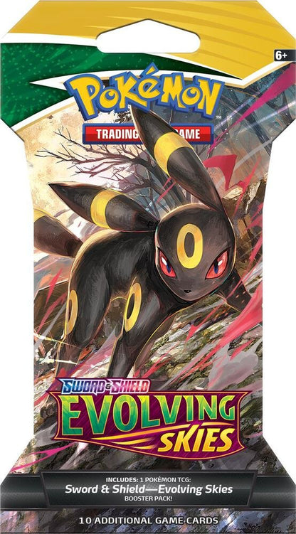 Pokemon TCG Sword & Shield Evolving Skies Sleeved Booster Pack - Sealed Pokemon Cards for Deck Building, Collectible Card Games, Anime Cards, and Pokemon Collectors