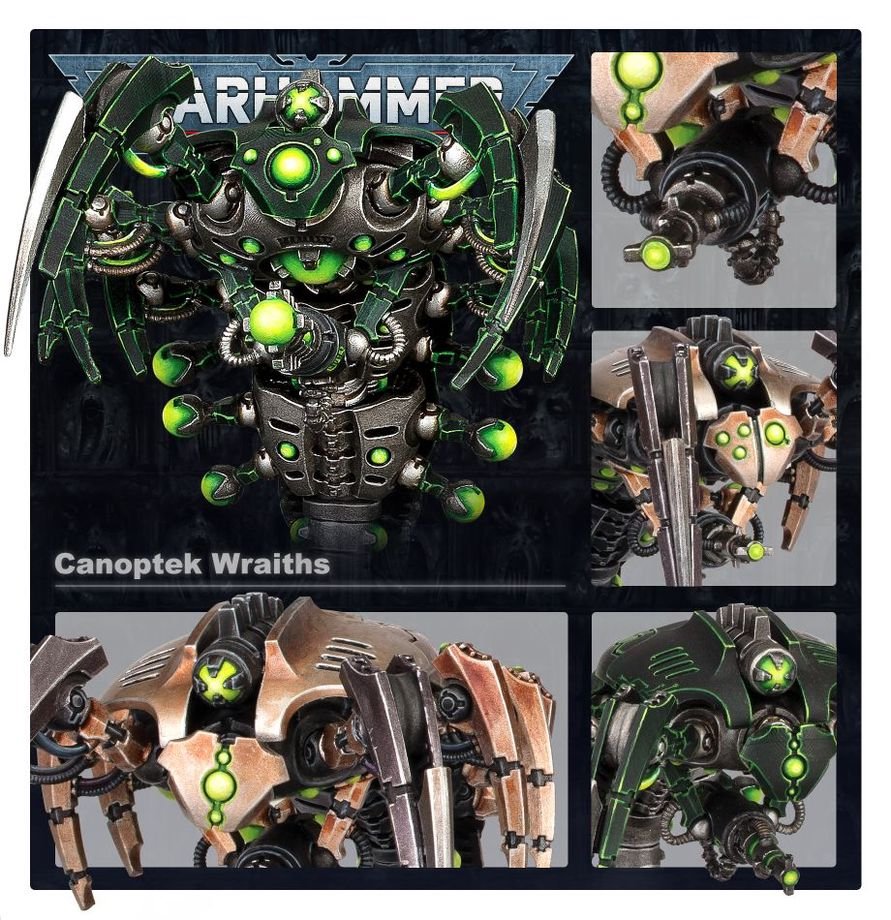 Warhammer 40,000 Necrons Canoptek Wraiths Miniatures Set – Build 3 Deadly Phase-Shifting Units – Fast Close Combat Hunters with 50mm Bases – Warhammer 40K Necron Army Model Kit