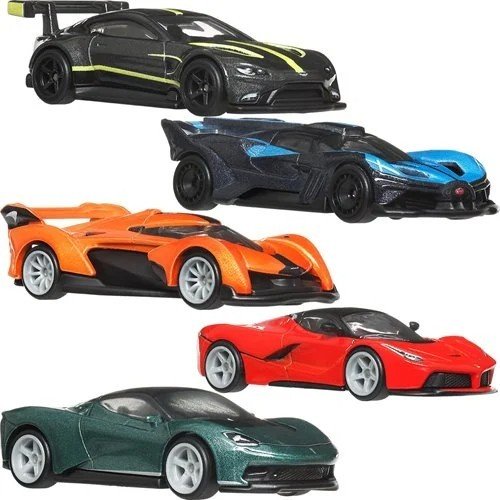 Hot Wheels Premium Car Culture 2025 Mix 6 Bundle Pack of 5 (Bugatti Bolide 1/5, Aston Martin Vantage GTE 2/5, Speed LaFerrari 3/5, McLaren Solus GT 4/5, and Automobili Pininfarina Battista 5/5) Collectible Toy Car Vehicles