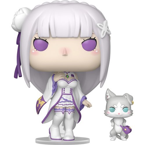 RE: Zero - Starting Life in Another World Funko Pop! Animation - Set of 4 (Ram #2114, Rem #2113, Emilia with Puck # 2112, and Subaru Natsuki #2111) and 1 1/2" (Puck) Collectible Vinyl Figures
