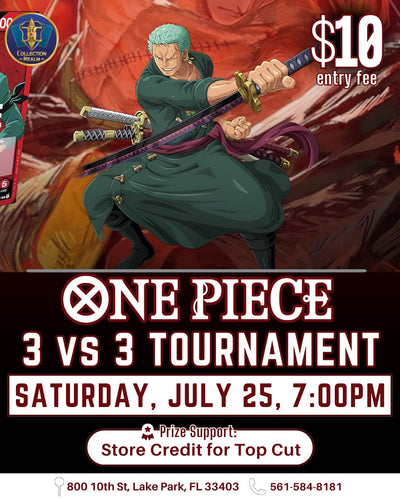 One Piece Card Game 3 vs 3 Tournament – July 25, 2026 (Saturday 7:00 PM)