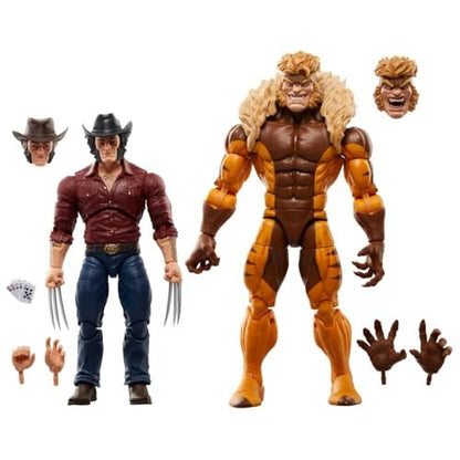 Wolverine 50th Marvel Legends Series - Logan Vs Sabretooth 6-Inch Action Figure 2-Pack - Detailed and Fully Articulated Collectible Figures