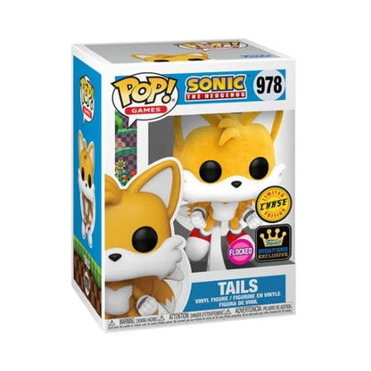 Tails Funko Pop! Games Sonic The Hedgehog - Flocked - Specialty Series Exclusive - Chase Limited Edition Vinyl Figure #978  with Window Display Box