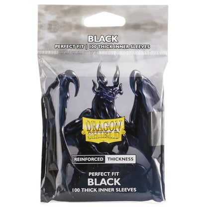 Dragon Shield Perfect Fit Black Thick Inner Card Sleeves 100 Count
