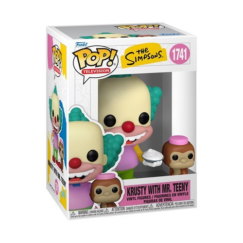 Krusty with Mr. Terrny #1741 Funko Pop! Television The Simpsons - Approx. 4 3/4" (Krusty) and 1 1/2" (Mr. Teeny) Collectible Vinyl Figures Bundled with Display Box Protector Case